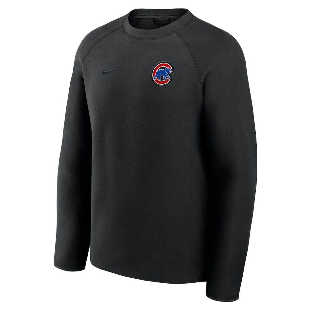 Black Chicago Cubs Nike Tech Fleece Raglan Sweatshirt