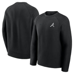 Black Atlanta Braves Nike Tech Fleece Raglan Sweatshirt