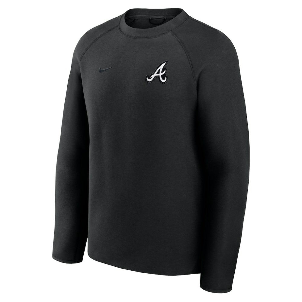 Black Atlanta Braves Nike Tech Fleece Raglan Sweatshirt