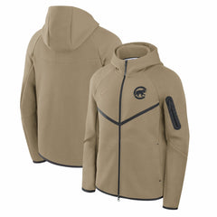Tan Chicago Cubs Nike Tech Fleece Raglan Full-Zip Windrunner Hoodie
