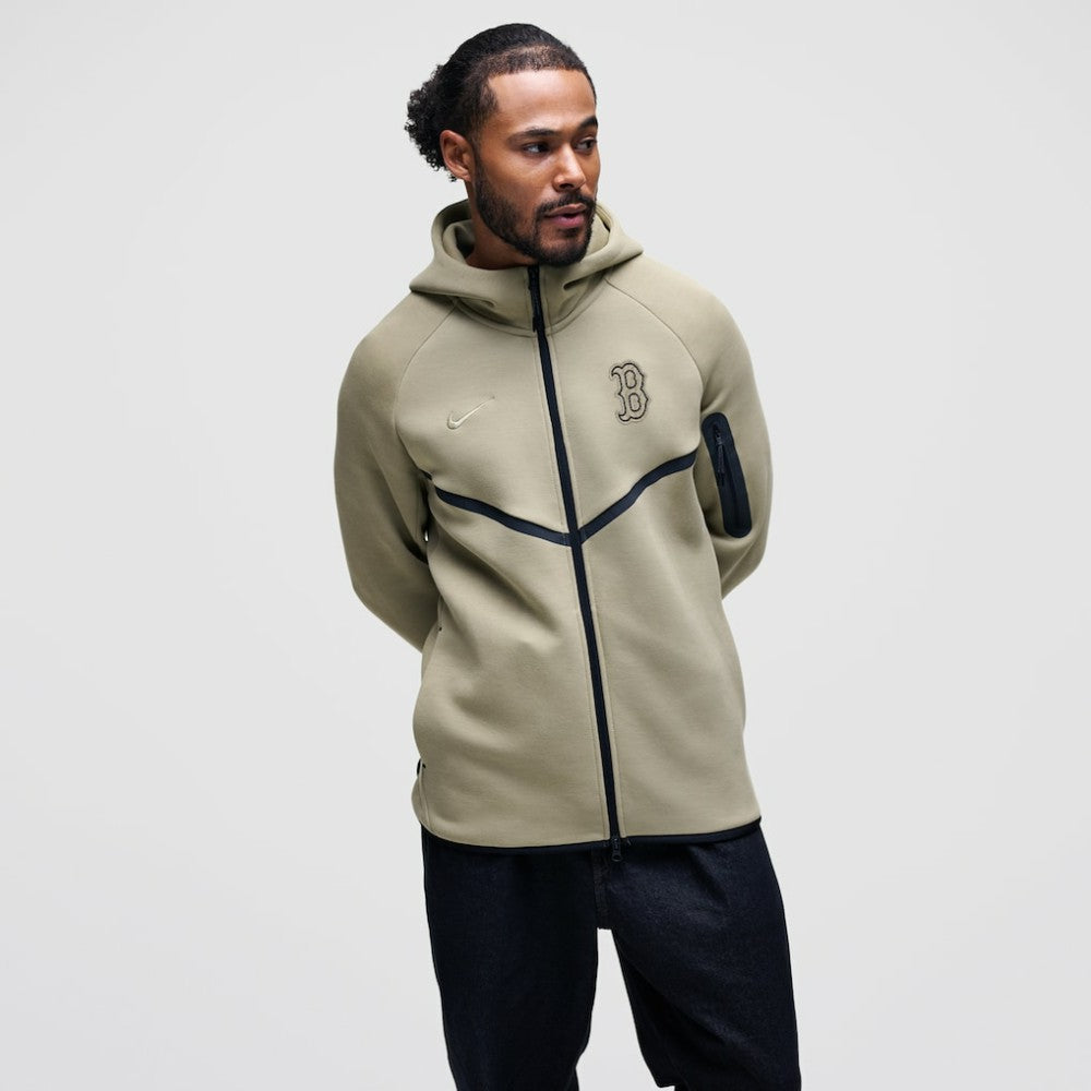 Tan Boston Red Sox Nike Tech Fleece Raglan Full-Zip Windrunner Hoodie