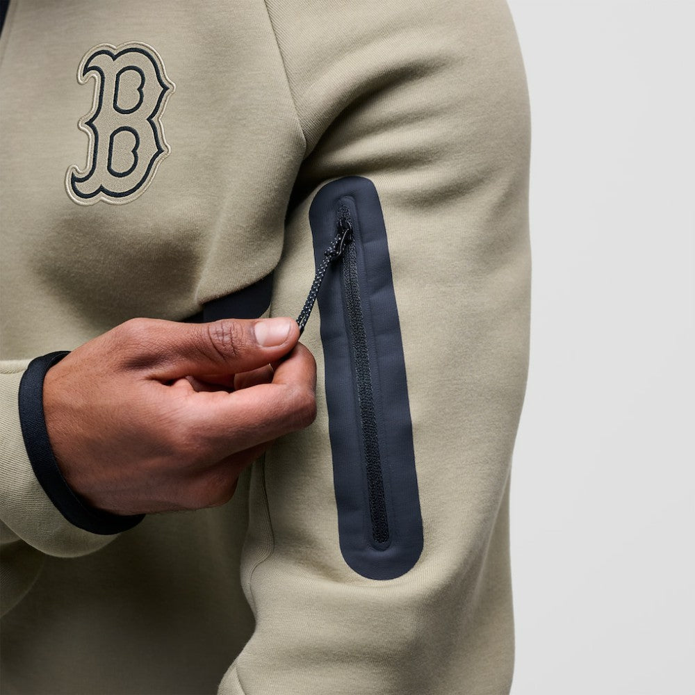 Tan Boston Red Sox Nike Tech Fleece Raglan Full-Zip Windrunner Hoodie
