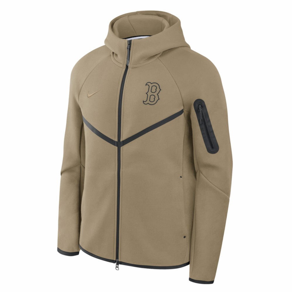 Tan Boston Red Sox Nike Tech Fleece Raglan Full-Zip Windrunner Hoodie
