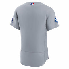 Gray Los Angeles Dodgers Nike Road Sponsor Patch Authentic Jersey