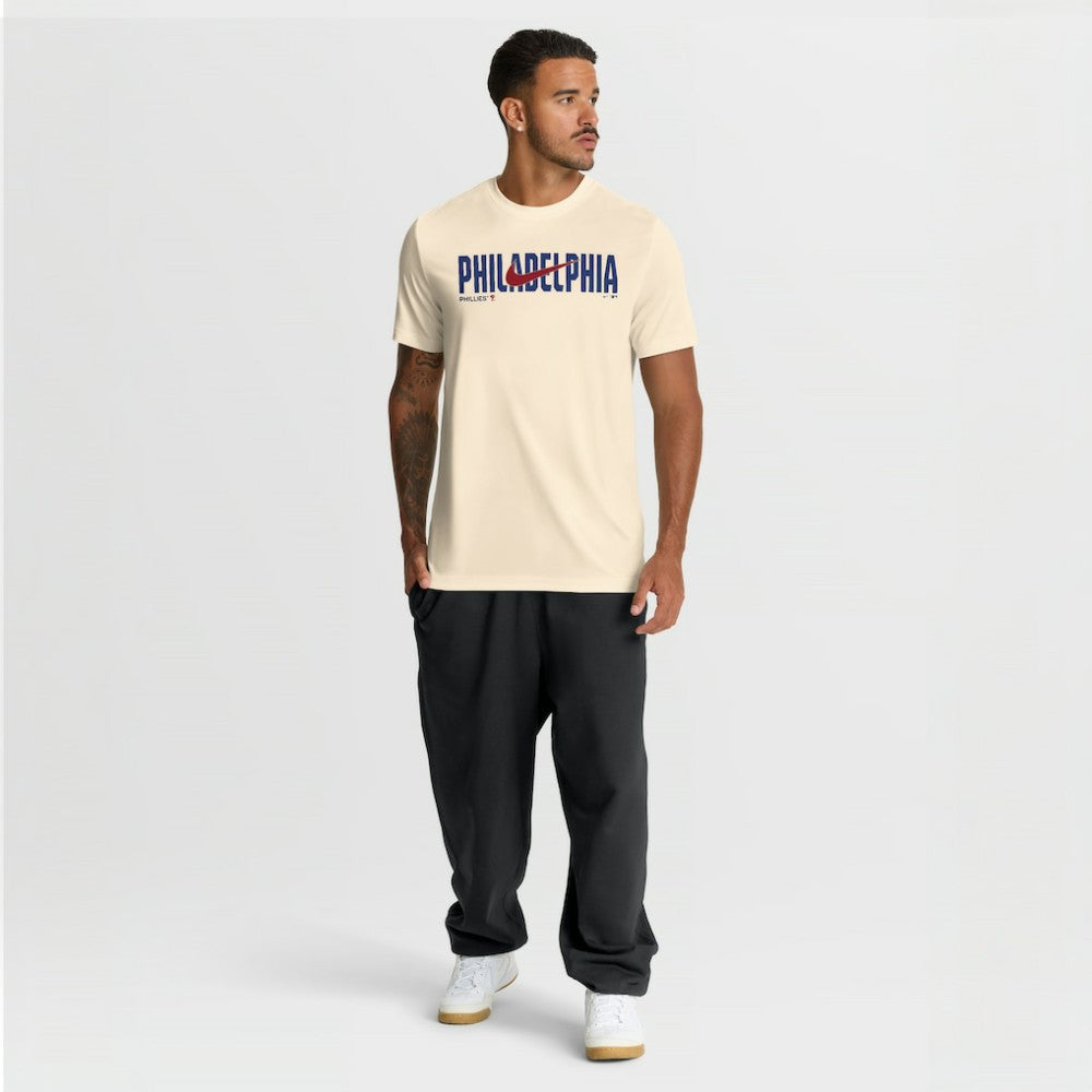 Cream Philadelphia Phillies Nike Swoosh Legend Dri-FIT T-Shirt