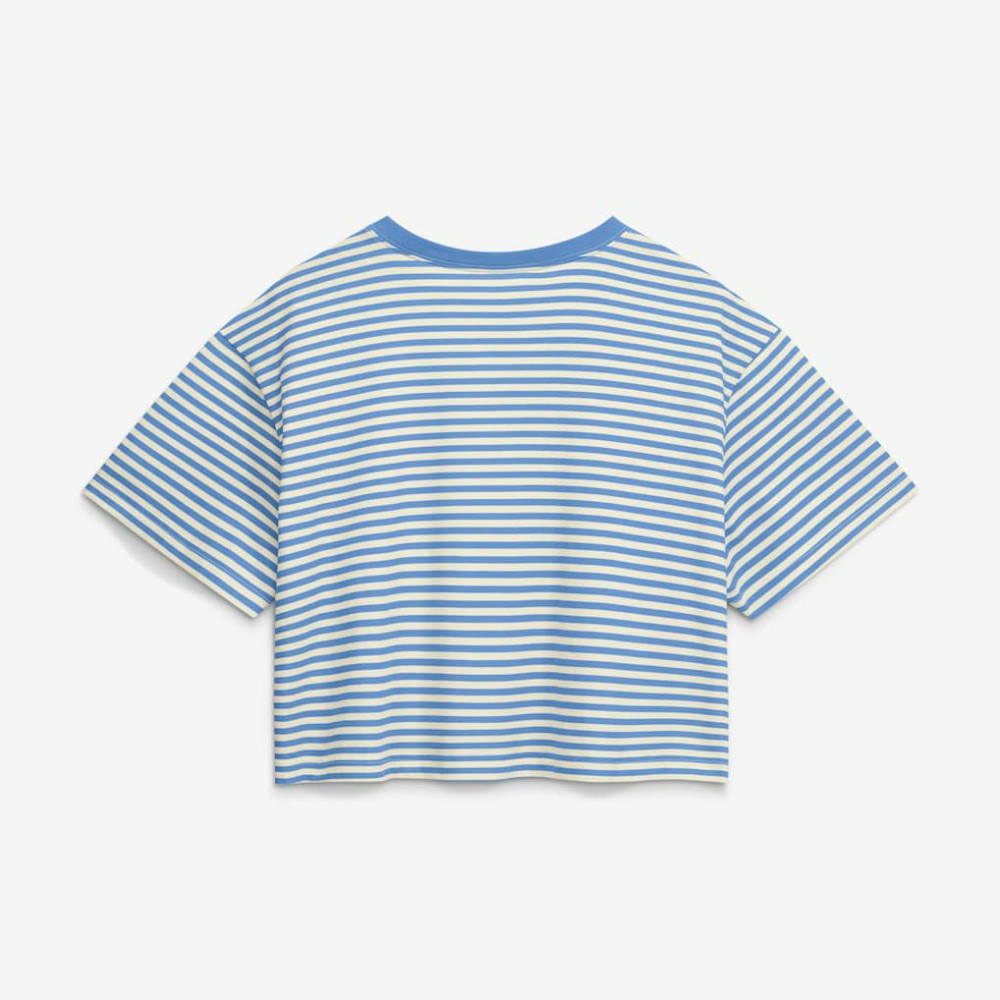Light Blue/Cream Philadelphia Phillies Nike Women's Cooperstown Collection Striped Cropped T-Shirt