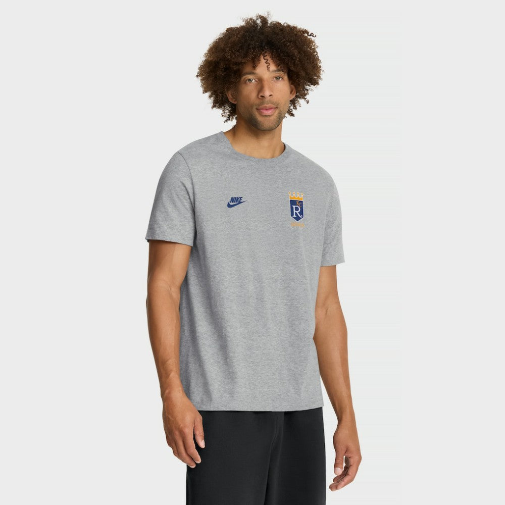 Heather Gray Kansas City Royals Nike Cooperstown 2-Hit T-Shirt