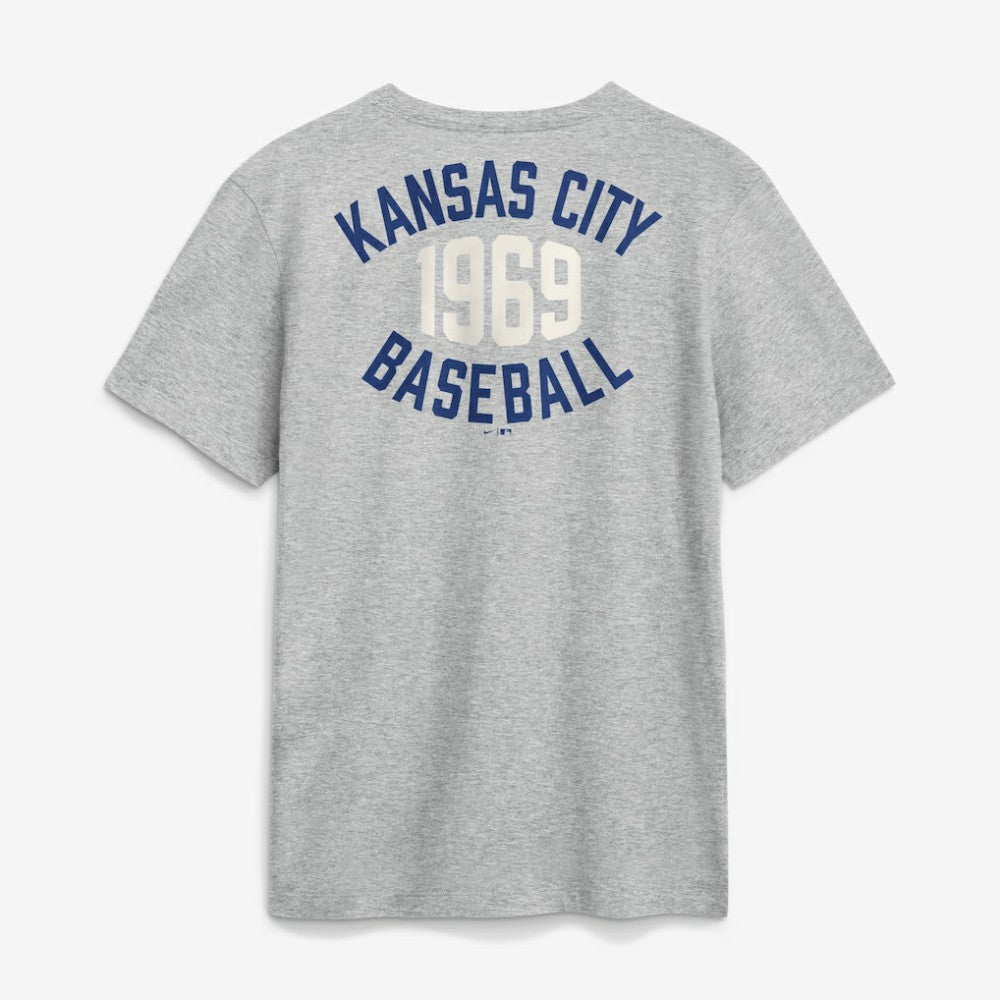 Heather Gray Kansas City Royals Nike Cooperstown 2-Hit T-Shirt