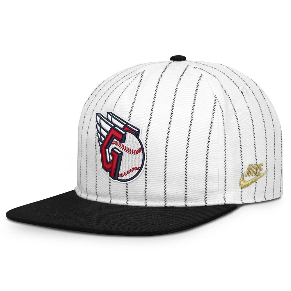 White/Black Cleveland Guardians Nike Cooperstown Collection Pro Adjustable Hat