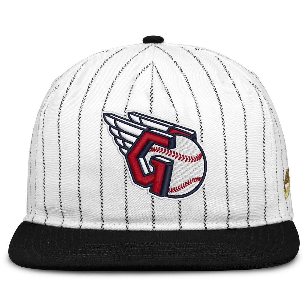 White/Black Cleveland Guardians Nike Cooperstown Collection Pro Adjustable Hat