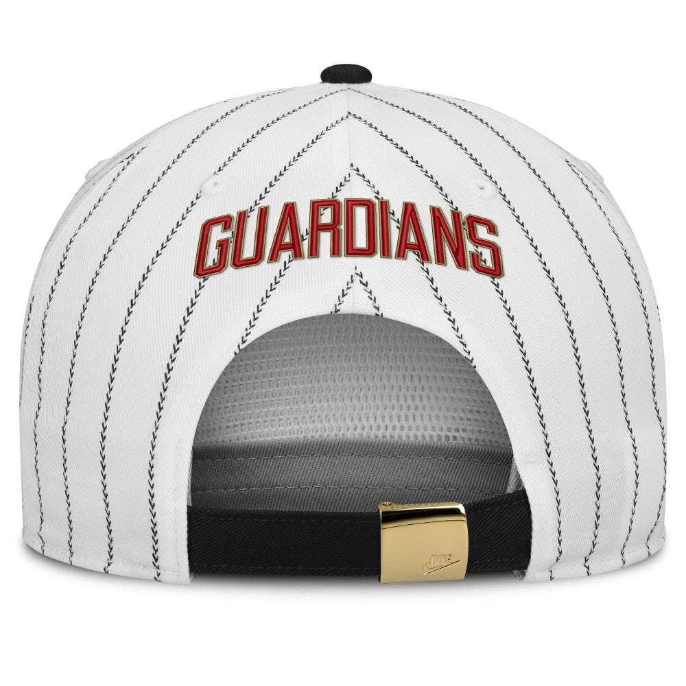 White/Black Cleveland Guardians Nike Cooperstown Collection Pro Adjustable Hat
