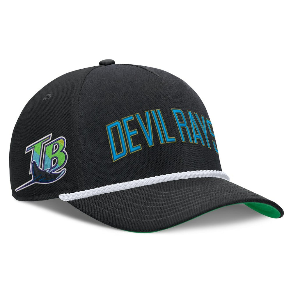 Black Tampa Bay Rays Nike Cooperstown Collection Rise Adjustable Hat