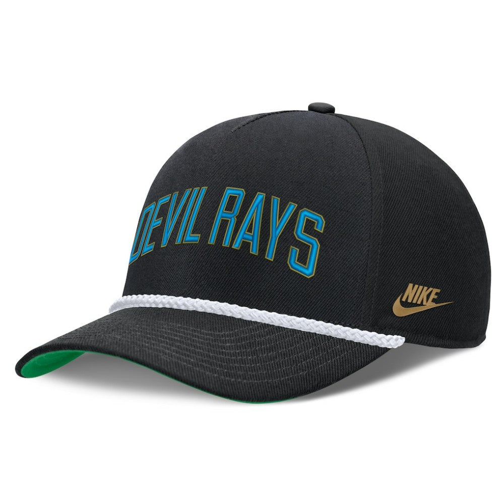 Black Tampa Bay Rays Nike Cooperstown Collection Rise Adjustable Hat