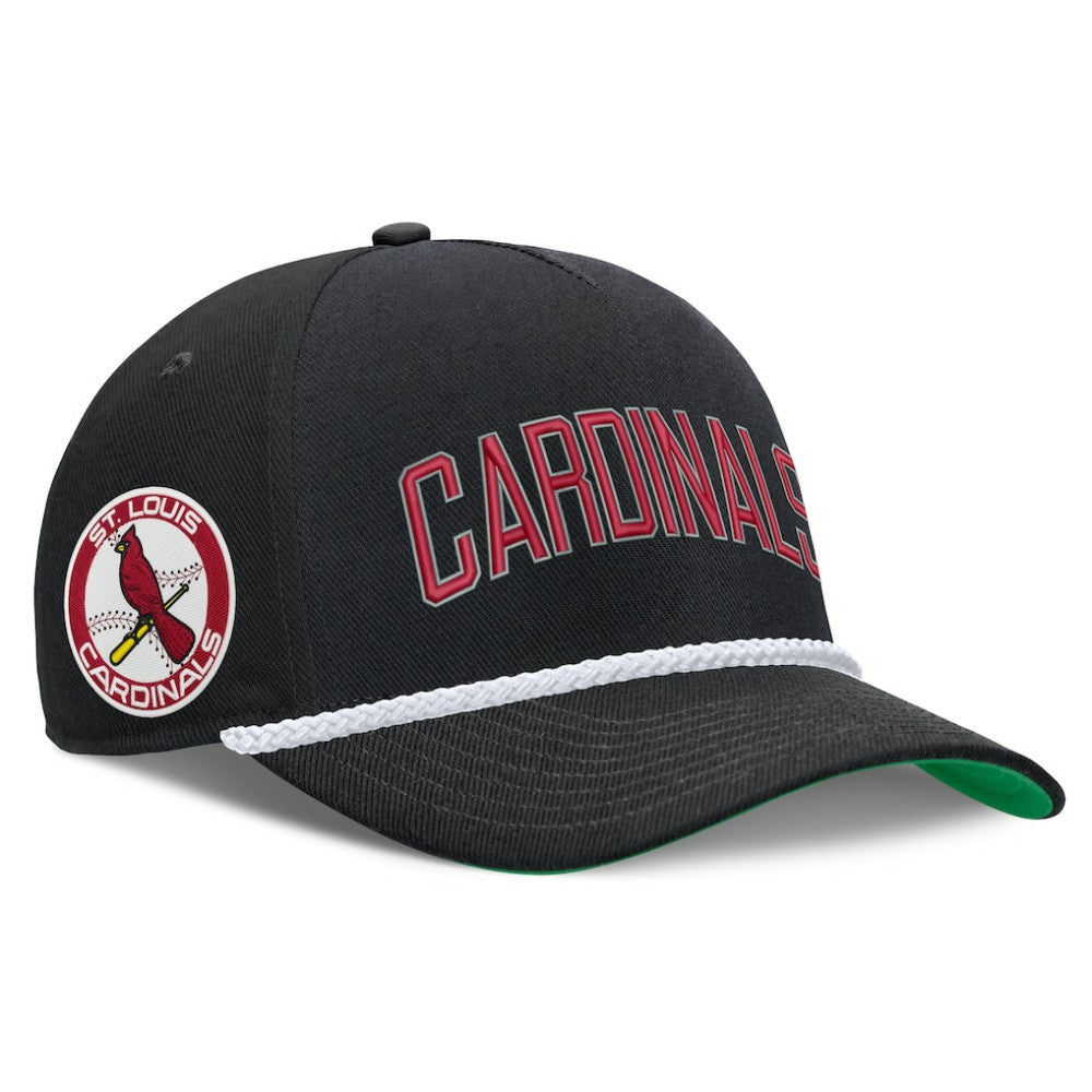 Black St. Louis Cardinals Nike Cooperstown Collection Rise Adjustable Hat