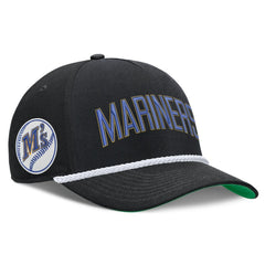Black Seattle Mariners Nike Cooperstown Collection Rise Adjustable Hat