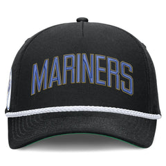 Black Seattle Mariners Nike Cooperstown Collection Rise Adjustable Hat