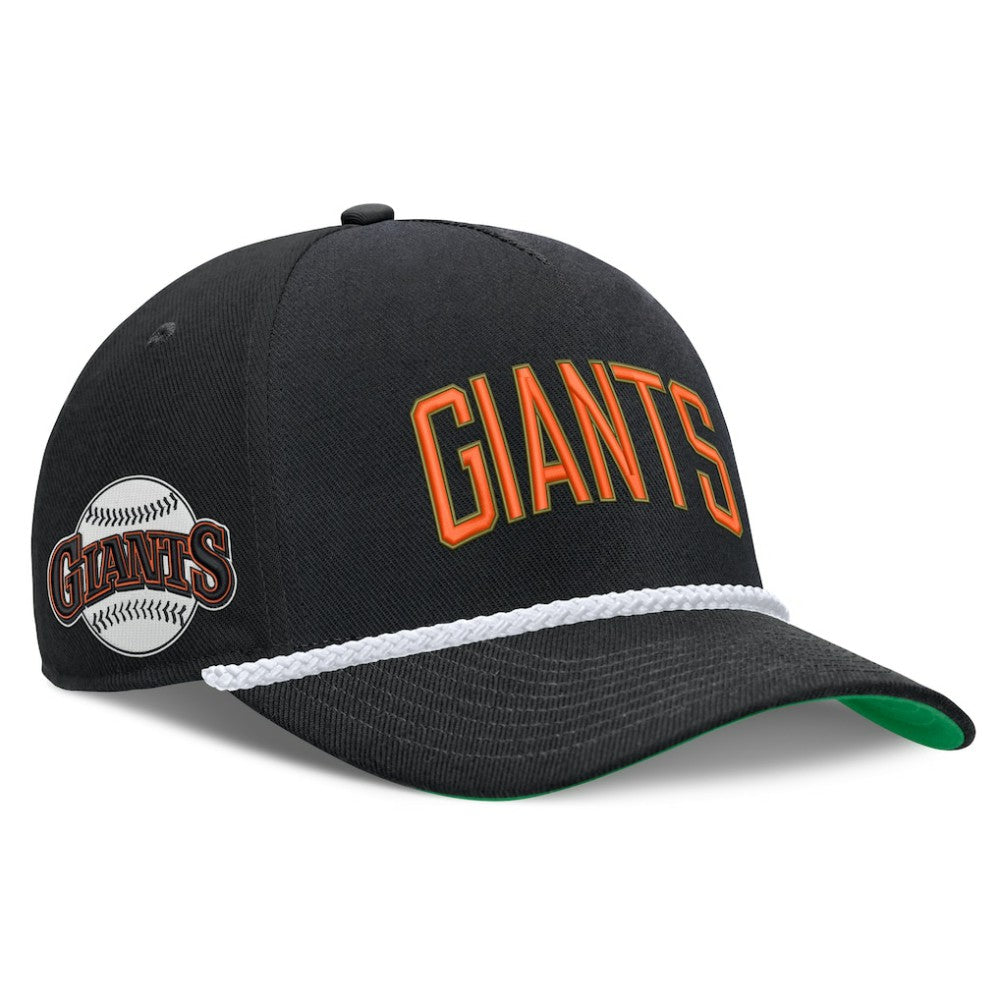 Black San Francisco Giants Nike Cooperstown Collection Rise Adjustable Hat