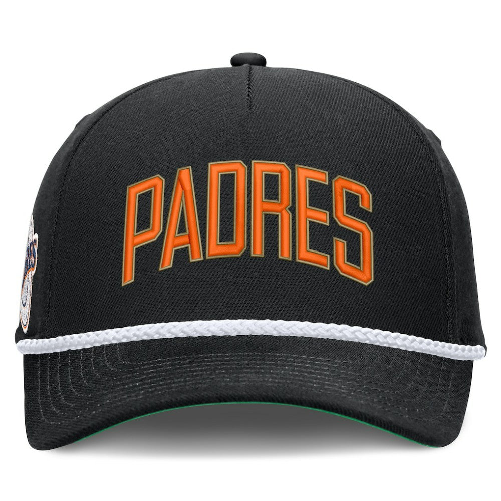 Black San Diego Padres Nike Cooperstown Collection Rise Adjustable Hat