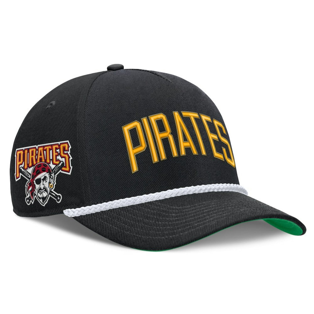 Black Pittsburgh Pirates Nike Cooperstown Collection Rise Adjustable Hat