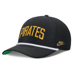 Black Pittsburgh Pirates Nike Cooperstown Collection Rise Adjustable Hat