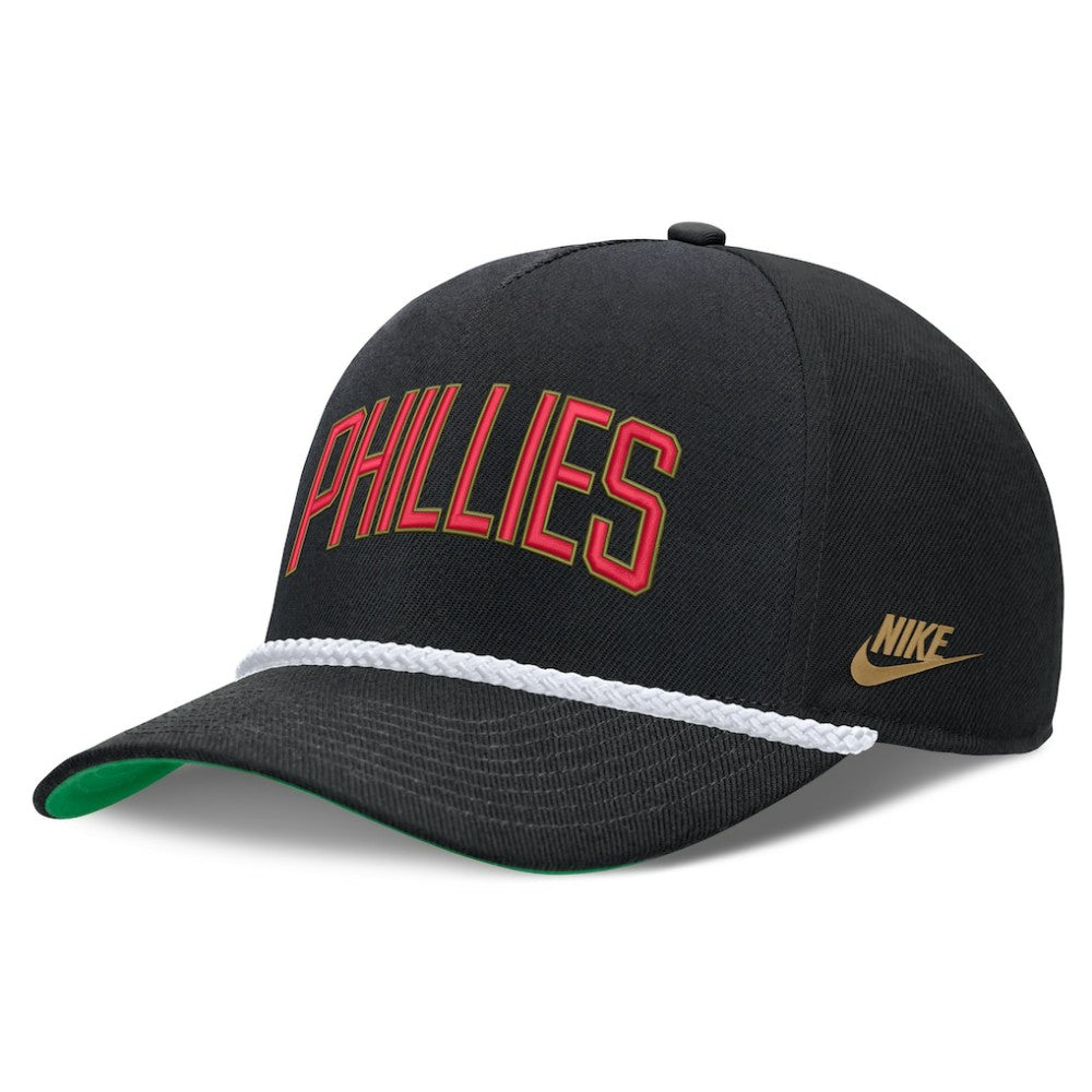 Black Philadelphia Phillies Nike Cooperstown Collection Rise Adjustable Hat