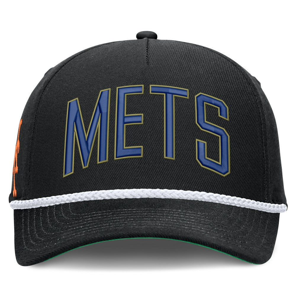 Black New York Mets Nike Cooperstown Collection Rise Adjustable Hat
