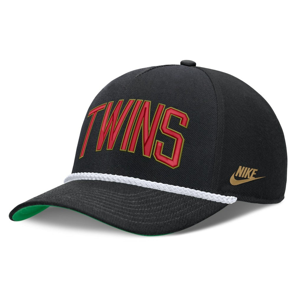 Black Minnesota Twins Nike Cooperstown Collection Rise Adjustable Hat