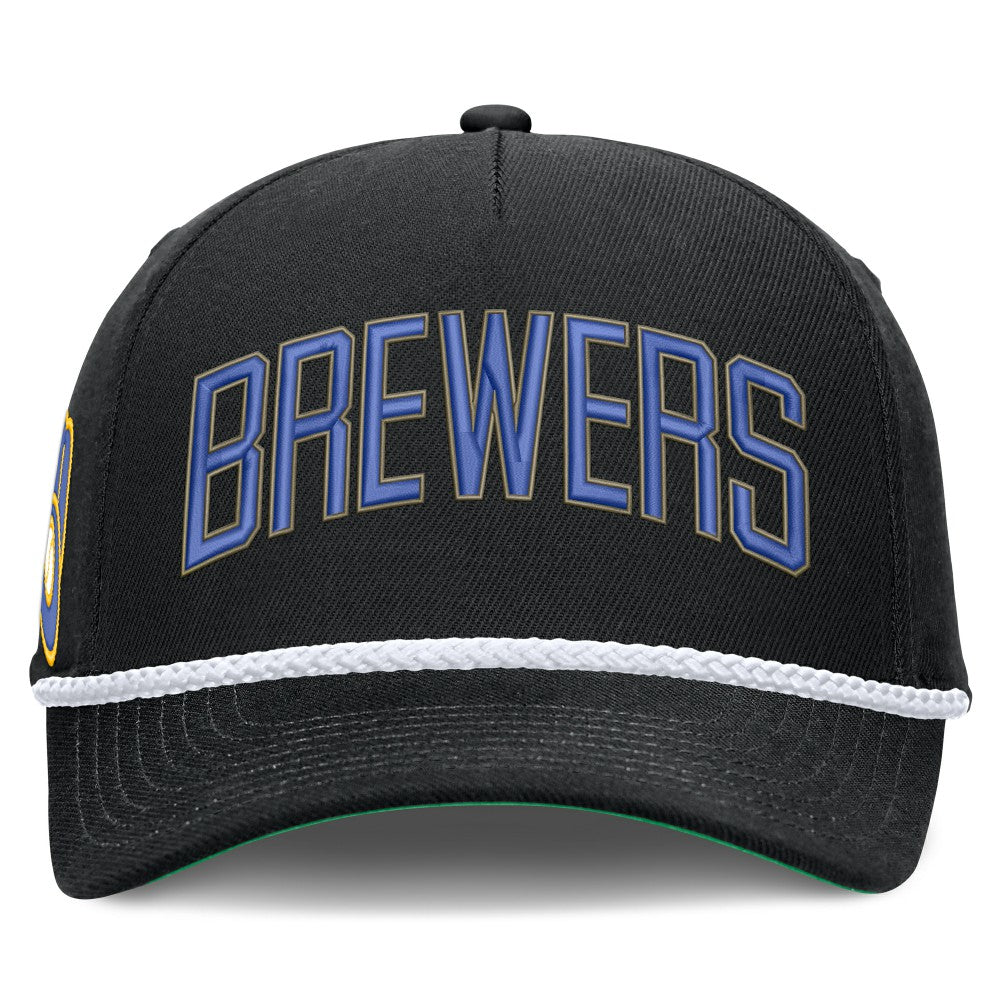 Black Milwaukee Brewers Nike Cooperstown Collection Rise Adjustable Hat