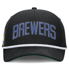 Black Milwaukee Brewers Nike Cooperstown Collection Rise Adjustable Hat