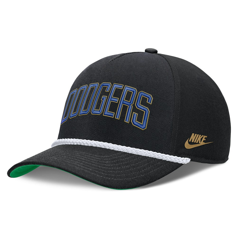 Black Los Angeles Dodgers Nike Cooperstown Collection Rise Adjustable Hat