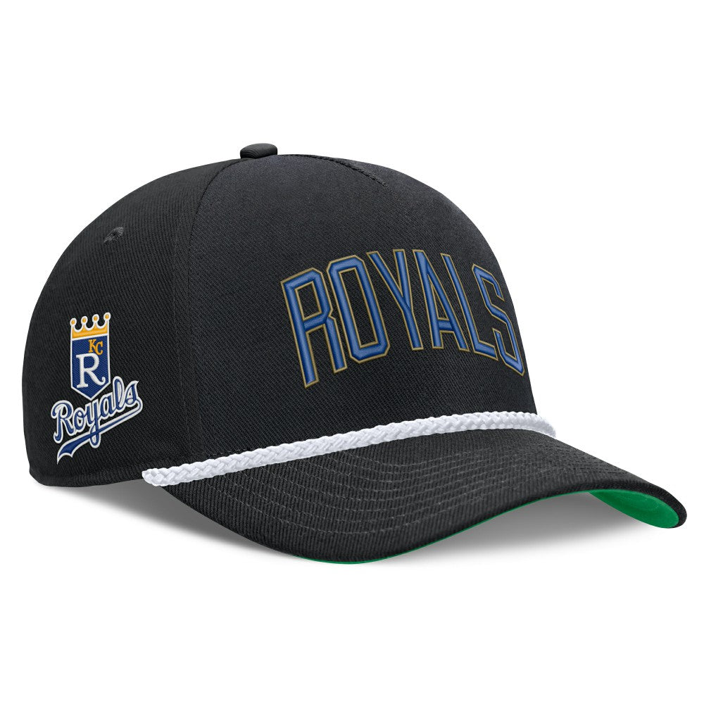 Black Kansas City Royals Nike Cooperstown Collection Rise Adjustable Hat
