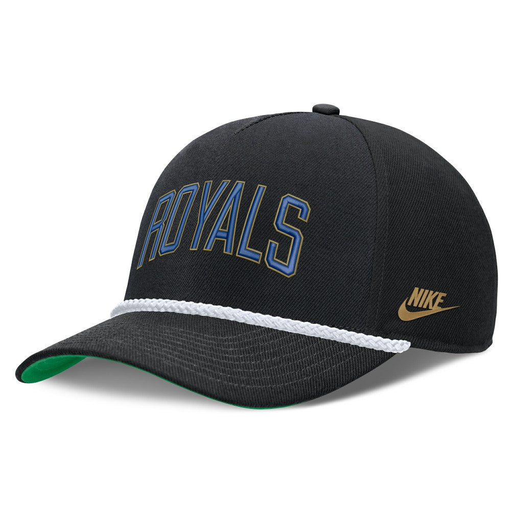 Black Kansas City Royals Nike Cooperstown Collection Rise Adjustable Hat