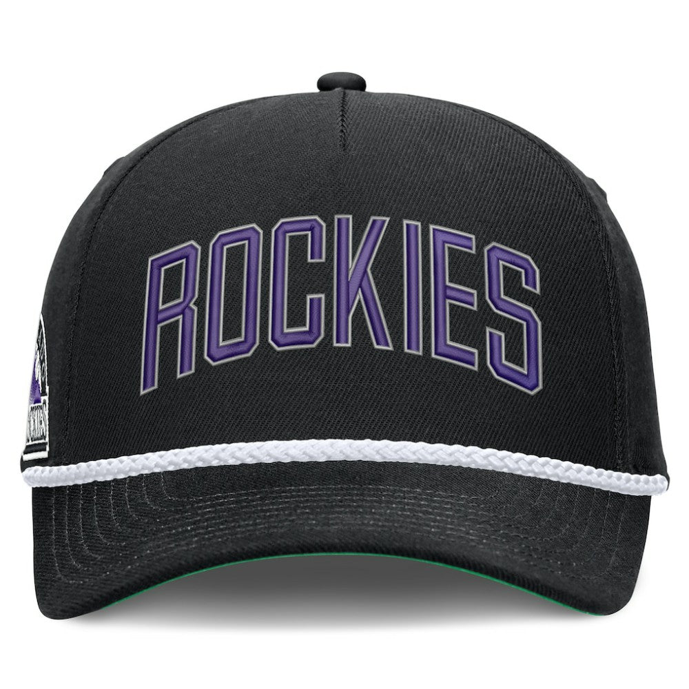 Black Colorado Rockies Nike Cooperstown Collection Rise Adjustable Hat