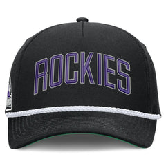 Black Colorado Rockies Nike Cooperstown Collection Rise Adjustable Hat