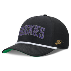 Black Colorado Rockies Nike Cooperstown Collection Rise Adjustable Hat