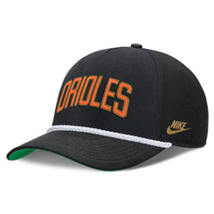 Black Baltimore Orioles Nike Cooperstown Collection Rise Adjustable Hat