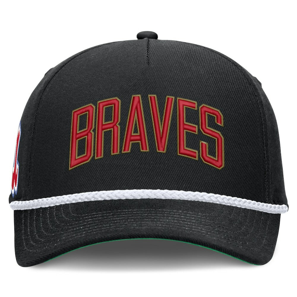 Black Atlanta Braves Nike Cooperstown Collection Rise Adjustable Hat