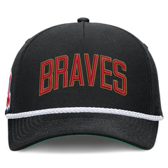 Black Atlanta Braves Nike Cooperstown Collection Rise Adjustable Hat