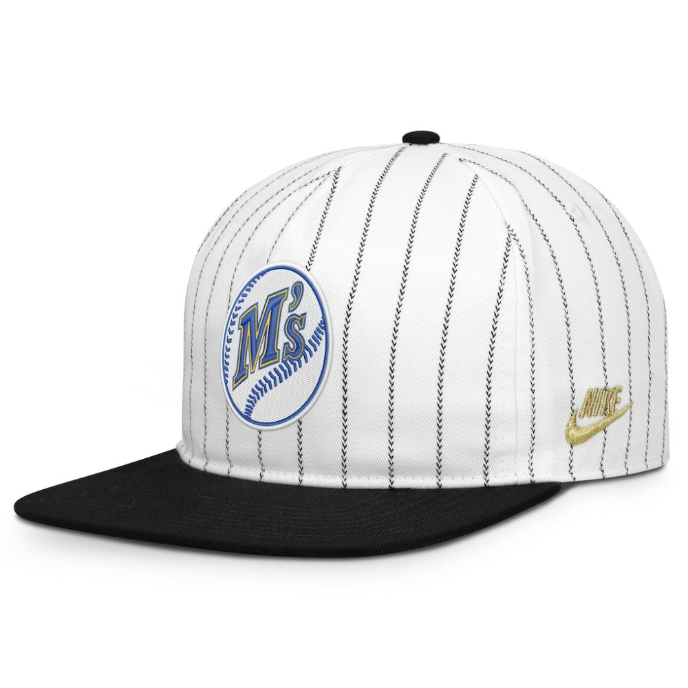White/Black Seattle Mariners Nike Cooperstown Collection Pro Adjustable Hat
