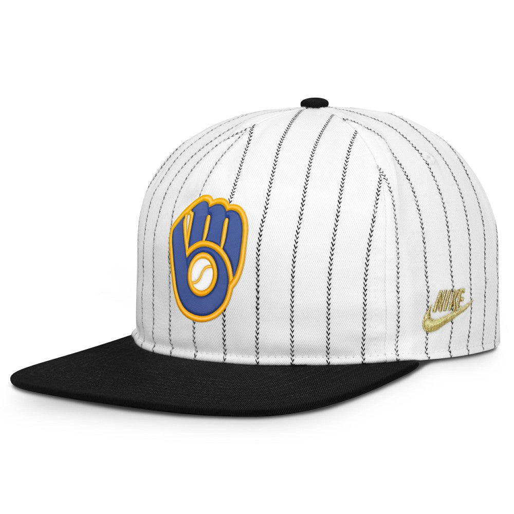 White/Black Milwaukee Brewers Nike Cooperstown Collection Pro Adjustable Hat
