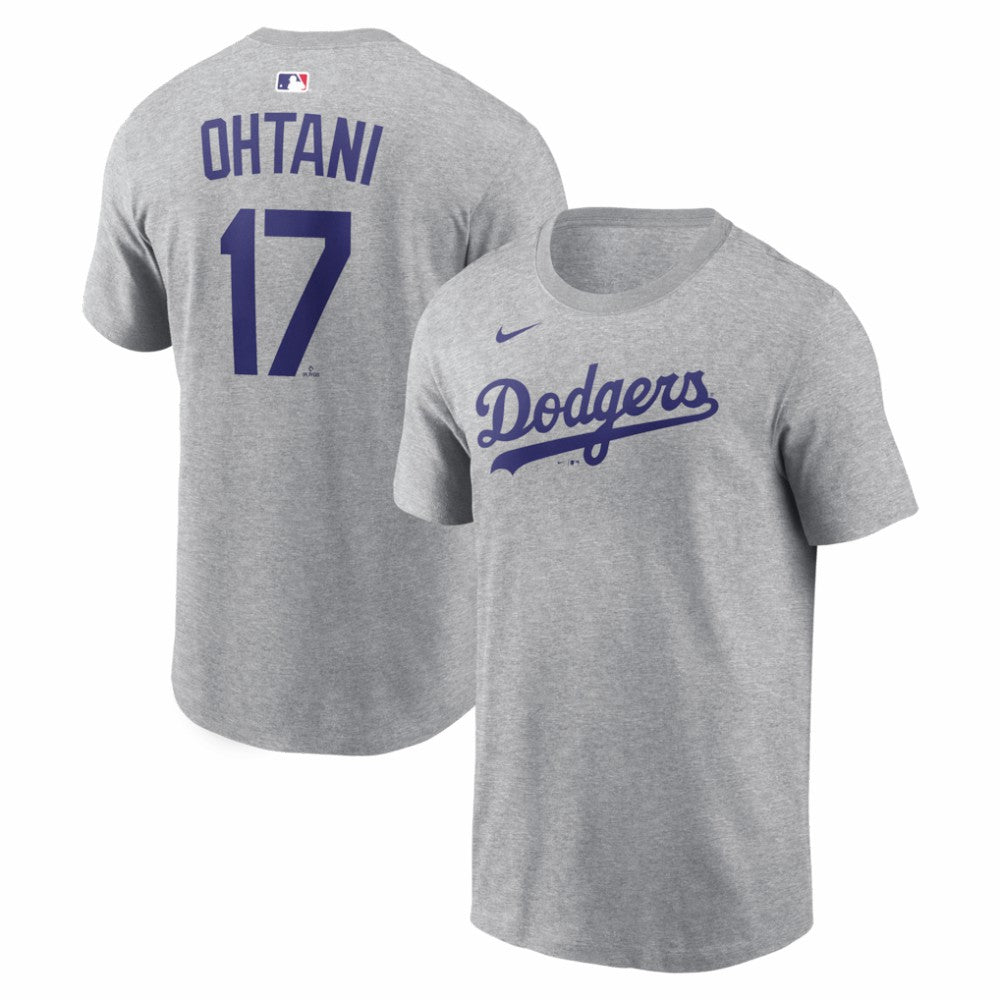 Heather Gray Shohei Ohtani Los Angeles Dodgers Nike Name & Number T-Shirt