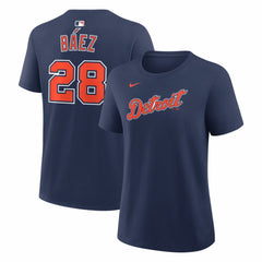 Navy Javier Báez Detroit Tigers Nike Women's Alternate Name & Number T-Shirt