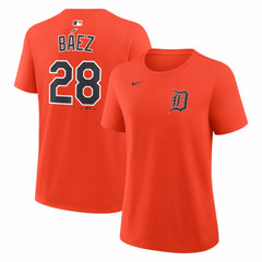 Orange Javier Báez Detroit Tigers Nike Women's Name & Number T-Shirt