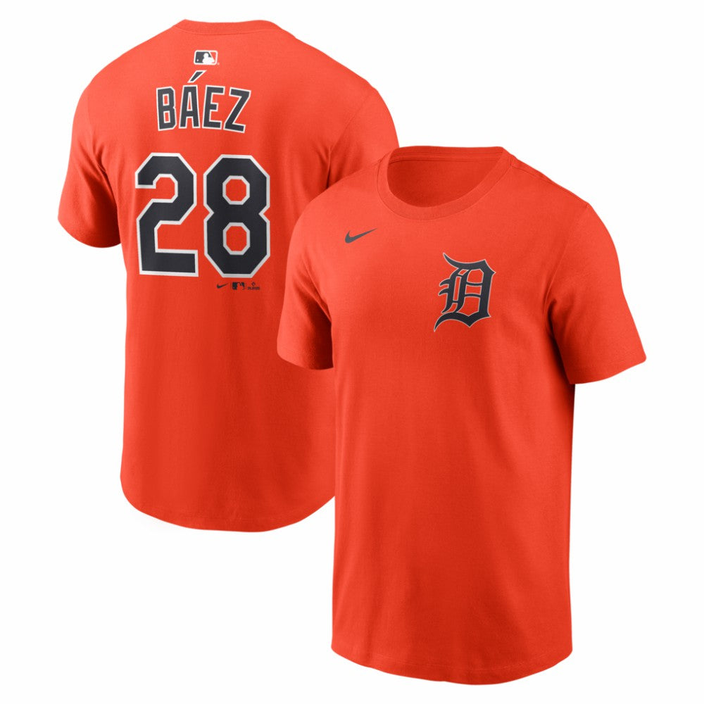 Orange Javier Báez Detroit Tigers Nike Name & Number T-Shirt