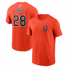 Orange Javier Báez Detroit Tigers Nike Name & Number T-Shirt
