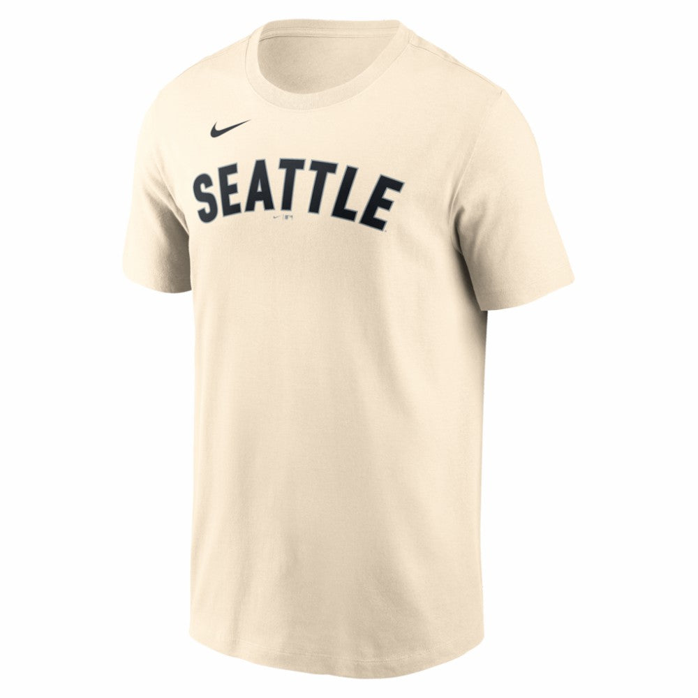 Natural Cal Raleigh Seattle Mariners Nike Name & Number T-Shirt