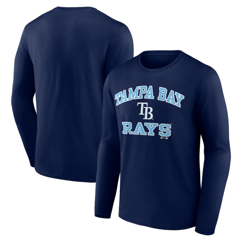 Navy Tampa Bay Rays Logo Athletic Heart & Soul Long Sleeve T-Shirt