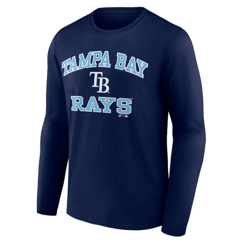 Navy Tampa Bay Rays Logo Athletic Heart & Soul Long Sleeve T-Shirt