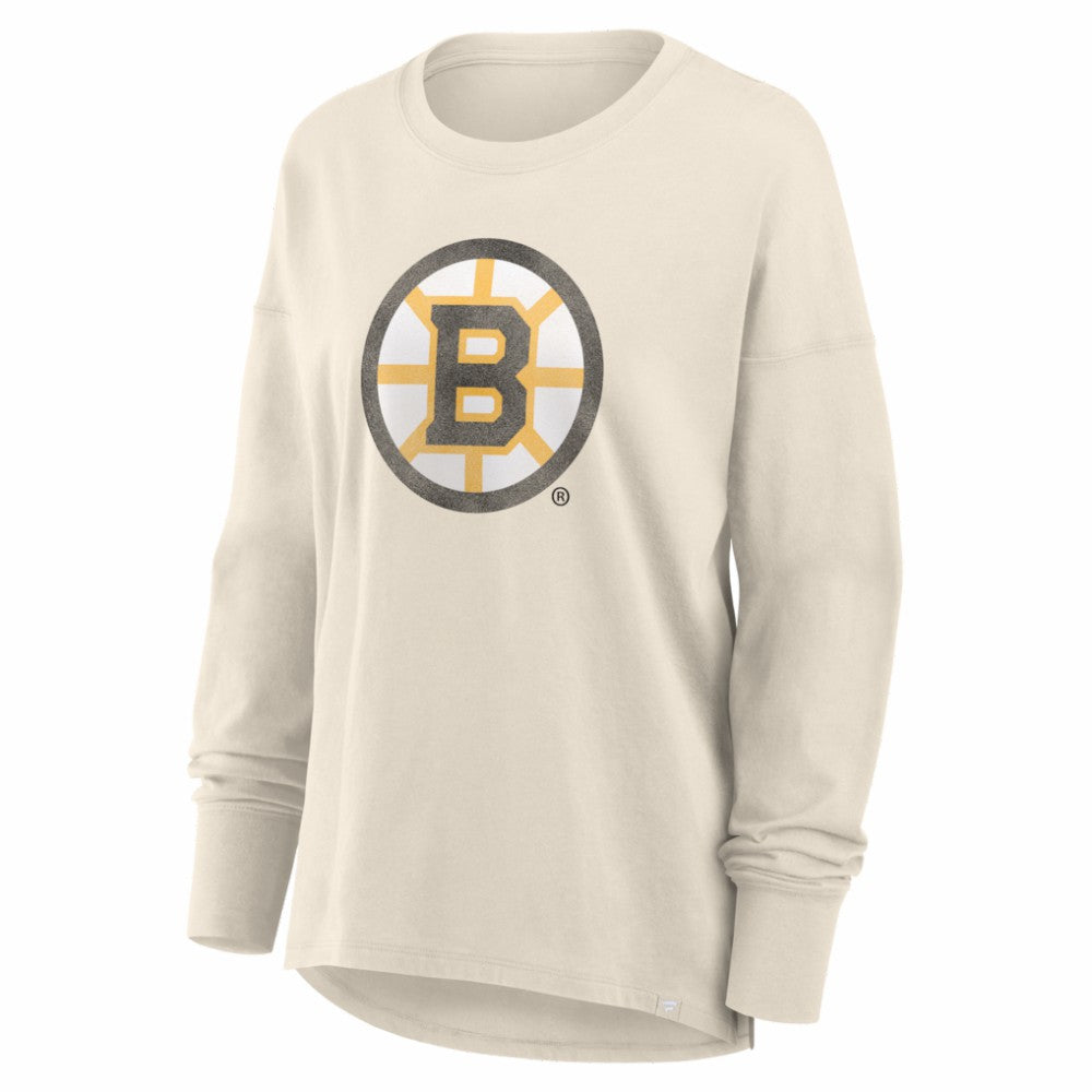 NHL Boston Bruins Fanatics Women's Distressed Logo Long Sleeve T-Shirt