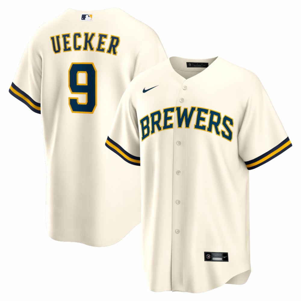 Cream Bob Uecker Milwaukee Brewers Nike Home Retired Player Replica Jersey